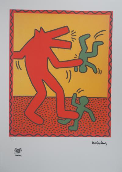 Keith HARING (d’après) - Le loup  - Sérigraphie signée 2