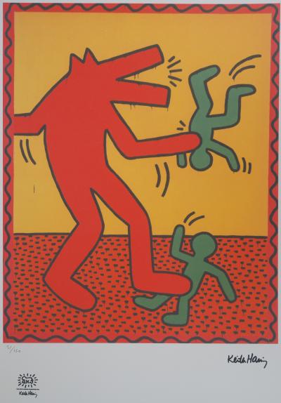 Keith HARING (d’après) - Le loup  - Sérigraphie signée 2