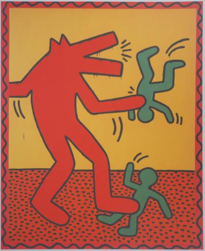 Keith HARING (d’après) - Le loup  - Sérigraphie signée 2