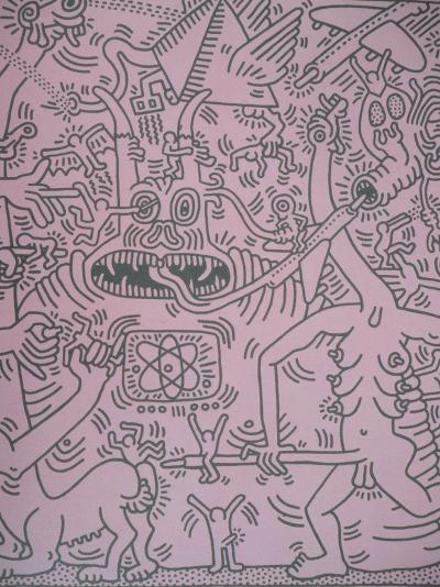 Keith HARING (d’après) - Cauchemar en rose - Sérigraphie signée 2