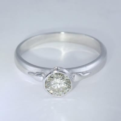 Bague or blanc diamant solitaire 2