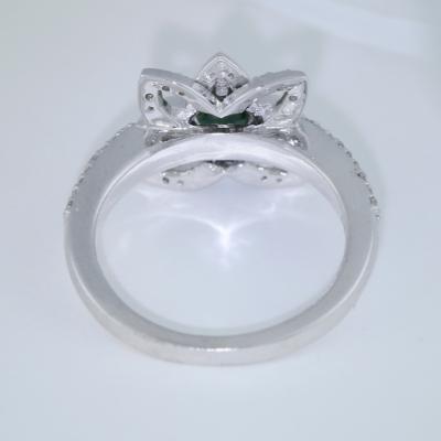 Bague Or Blanc Saphir Bleu et Diamants 2