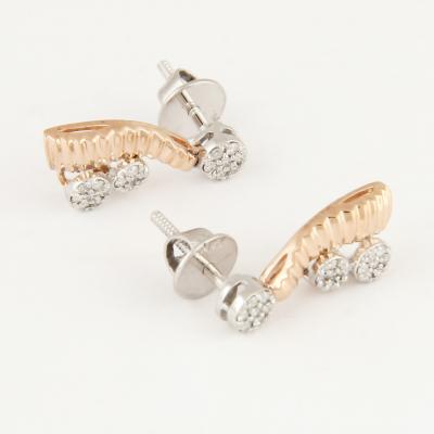 Collier Pendentif avec Boucles d’oreilles, Or rose et Diamants 2