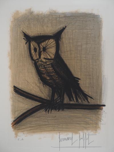Bernard BUFFET : Chouette - Lithographie Originale, Signée au crayon 2