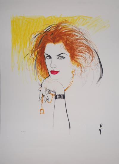 René GRUAU : Cindy Crawford - Lithographie Originale Signée 2