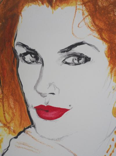 René GRUAU : Cindy Crawford - Lithographie Originale Signée 2