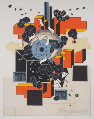 LE YAOUANC Alain : Le feu - Lithographie Originale Signée 2