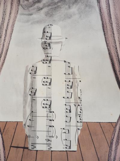 René MAGRITTE  (d’après) - Chapeau melon, Musique et Colombe (Le plagiat) - Lithographie Signée 2