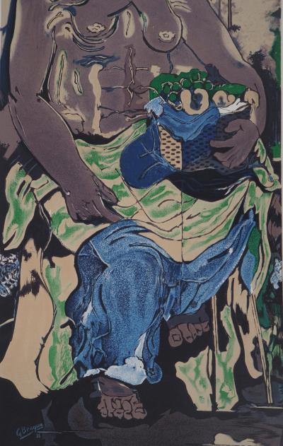 Georges BRAQUE : Femme nu au panier de fruits - Lithographie Originale Signée 2