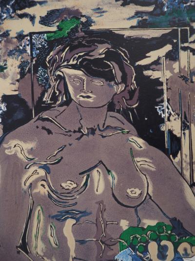Georges BRAQUE : Femme nu au panier de fruits - Lithographie Originale Signée 2