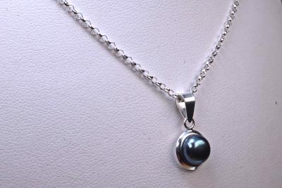Collier perle noire de culture et argent titré 925 2