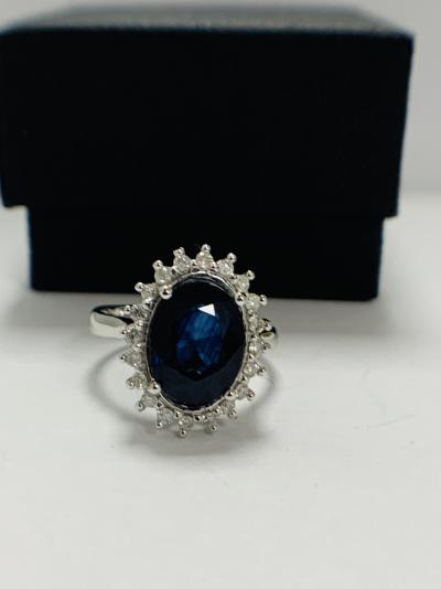 Bague saphir et diamant en or jaune 14 carats 2