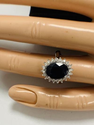 Bague saphir et diamant en or jaune 14 carats 2