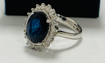 Bague saphir et diamant en or jaune 14 carats 2