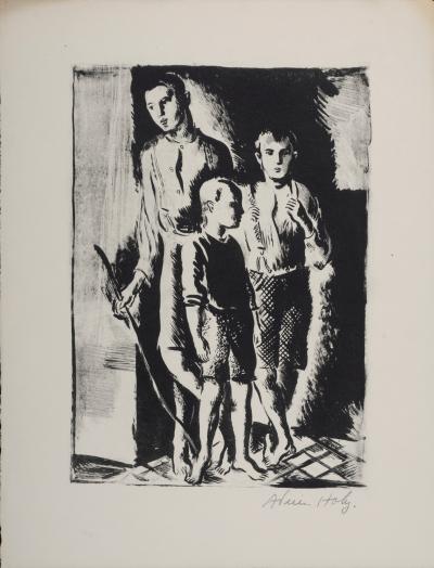 Adrien HOLY - Les enfants, 1930 - Lithographie originale 2