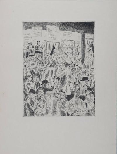 Jean OBERLÉ - Au Jockey (Montparnasse),1927 - Original Etching 2