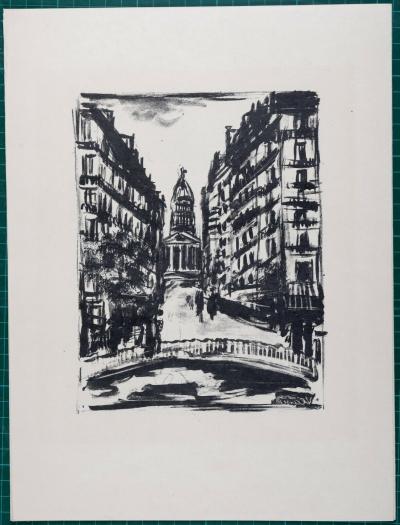 Maurice DE VLAMINCK - Paris Rue Souflot,1927 - Lithographie originale 2