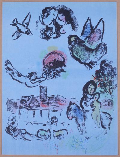 Marc CHAGALL - Nocturne à Vence,1963 - Lithographie originale 2