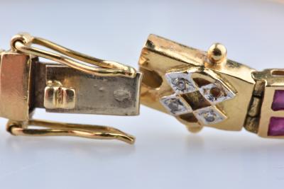 Bracelet or jaune émeraudes, rubis, saphirs, diamants 2