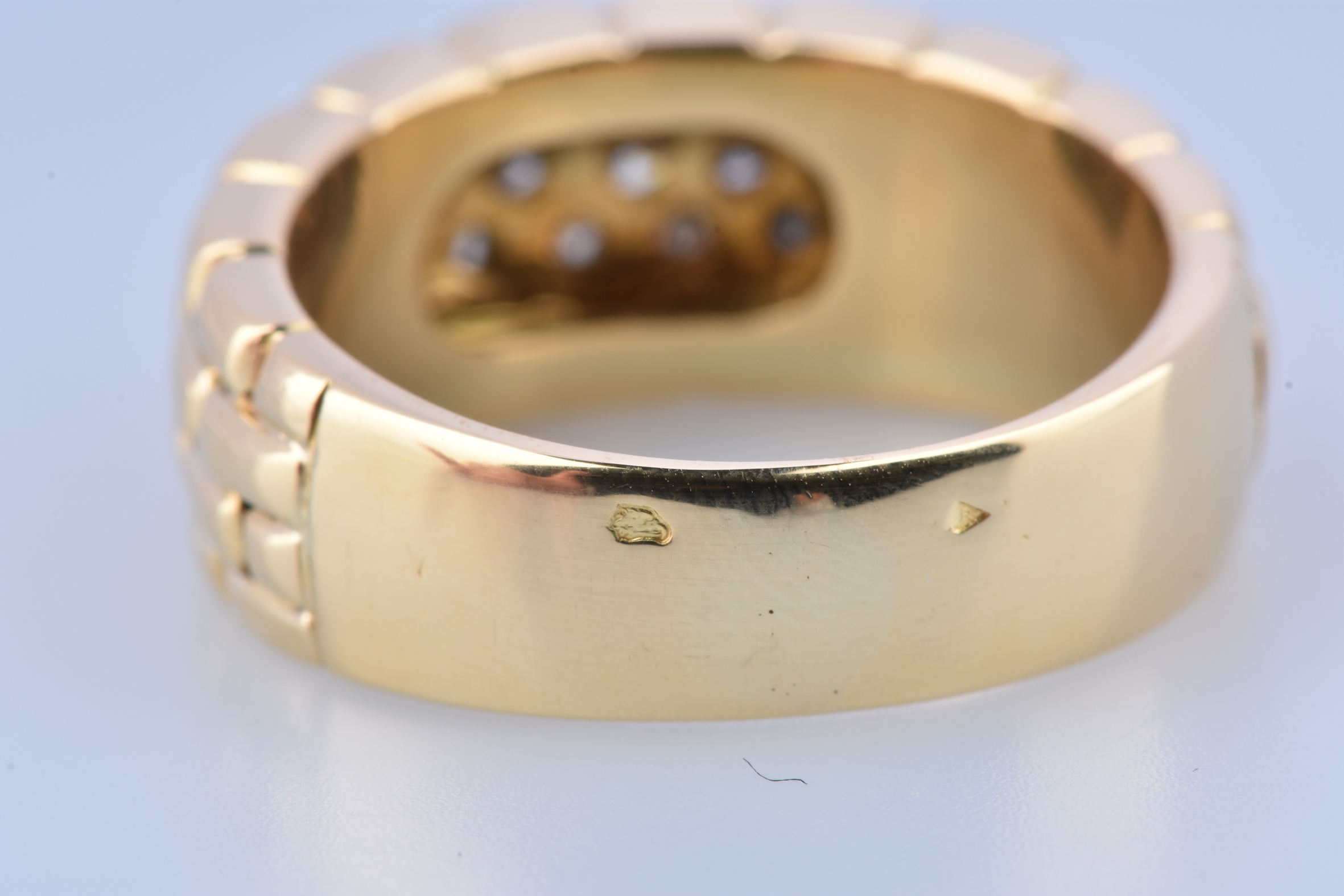 Bague Jonc En Or Jaune 18 Carats (750/1000) - 5.05g Avec Diamant - Occasion Parfait état