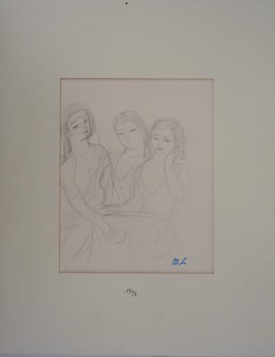 Marie LAURENCIN : Trois jeunes filles, dessin original signé 2