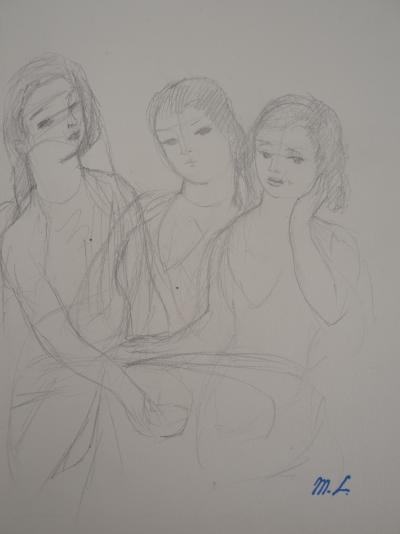 Marie LAURENCIN : Trois jeunes filles, dessin original signé 2