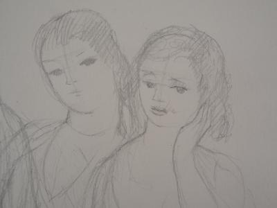 Marie LAURENCIN : Trois jeunes filles, dessin original signé 2