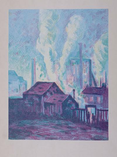 Maximilien LUCE - Usines à Charleroi, 1898 - Lithographie 2
