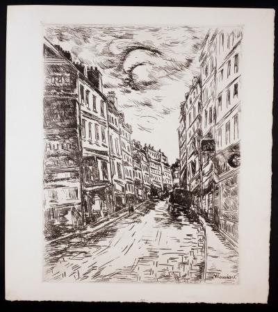 Maurice DE VLAMINCK - La Rue de la Glacière, Montmartre Paris, 1937 - Original etching 2