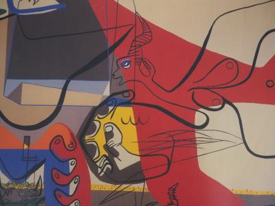 Le CORBUSIER (d’après) : Présence (Homme et Taureau), 1987 - Affiche originale 2
