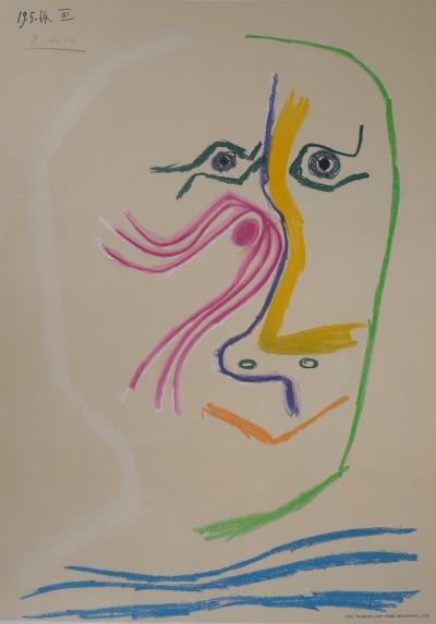 Pablo PICASSO (d’après) : Hommage à René Char - 1969 - Affiche lithographique 2
