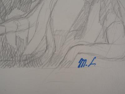 Marie LAURENCIN : Jeune fille au jardin, Dessin original signé 2