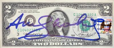 Andy WARHOL - Billet de 2$  - Billet signé au feutre 2