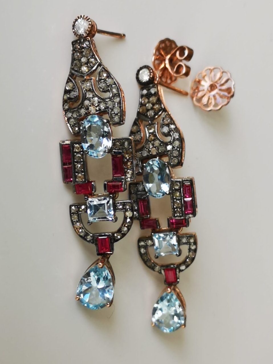 Paire De Boucles D'oreilles En Argent 925 Et Bronze – Modèle B186 – Neuf Sans Emballage