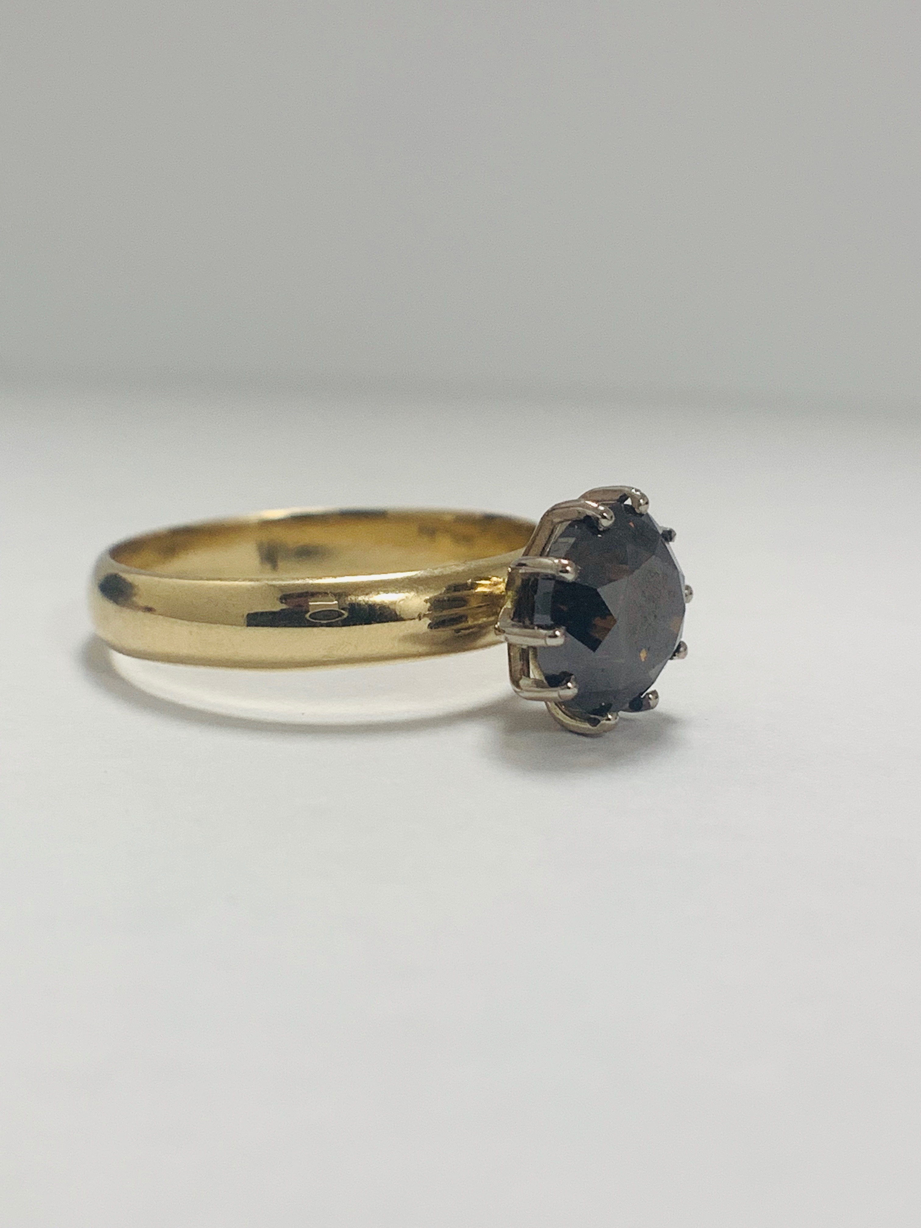 Bague En Or Jaune 18 Carats Avec Un Diamant - Taille 56
