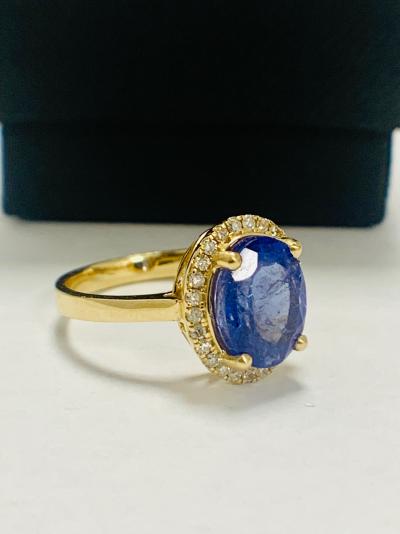 14ct Yellow Gold Tanzanite and Diamond ring 2