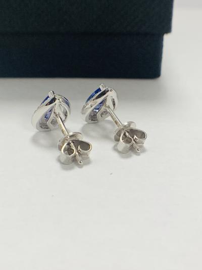 9Ct White Tanzanite Diamond Stud Earrings, 0.17Ct 2