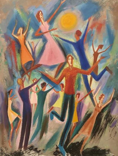 Jean BURKHALTER - Danse, 1968 - Peinture à l’huile 2