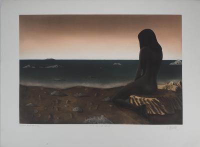 Michel MATHONNAT : Et la mer s’est retirée - Gravure originale signée 2