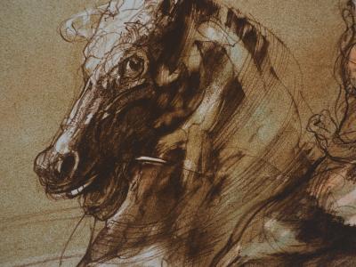 Claude WEISBUCH: Jeux équestres -  Lithographie originale signée 2