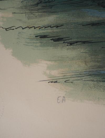 SAINT-GENIES : Visage surréaliste en reflet - Lithographie originale signée 2