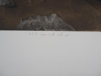 Michel MATHONNAT : Et la mer s’est retirée - Gravure originale signée 2