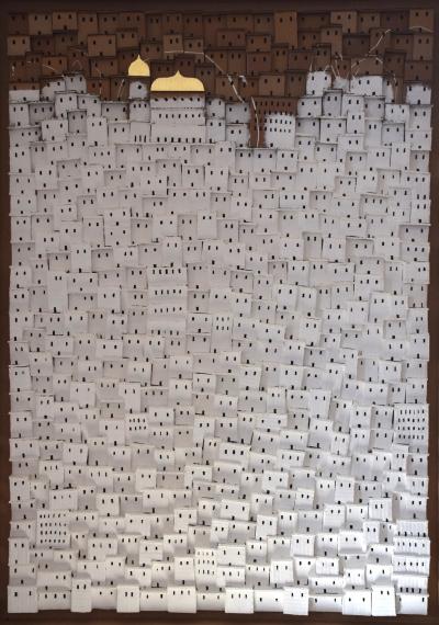 Nicolas DECONINCK - Blanc et or, 2020 - Huile sur carton 2