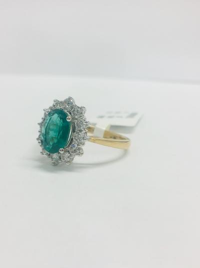 Bague marguerite émeraude et diamants 2