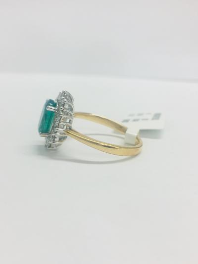 Bague marguerite émeraude et diamants 2