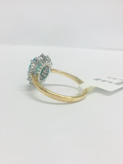 Bague marguerite émeraude et diamants 2