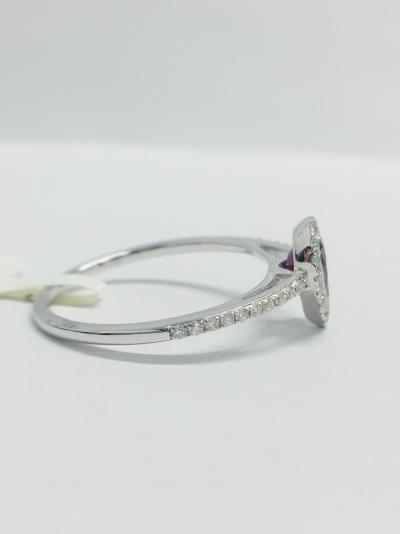 Bague or blanc rubis et diamants 2