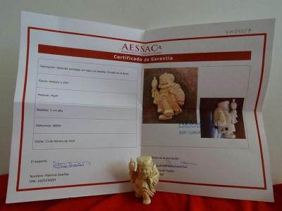 Netsuke - Ivoire - Certificat d'Authenticité  - Japon - Ere Meiji  (1868-1912) 2