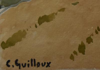 Charles Guilloux - Paysage aux Peupliers - Aquarelle 2