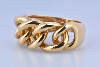 Bague chaine en or jaune 18 carats. 2